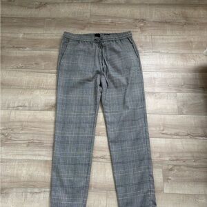 H&M Men's Gray Checkered Dress Pants